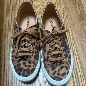 Superga Women's Microfiber Leopard Print Sneakers sz 39